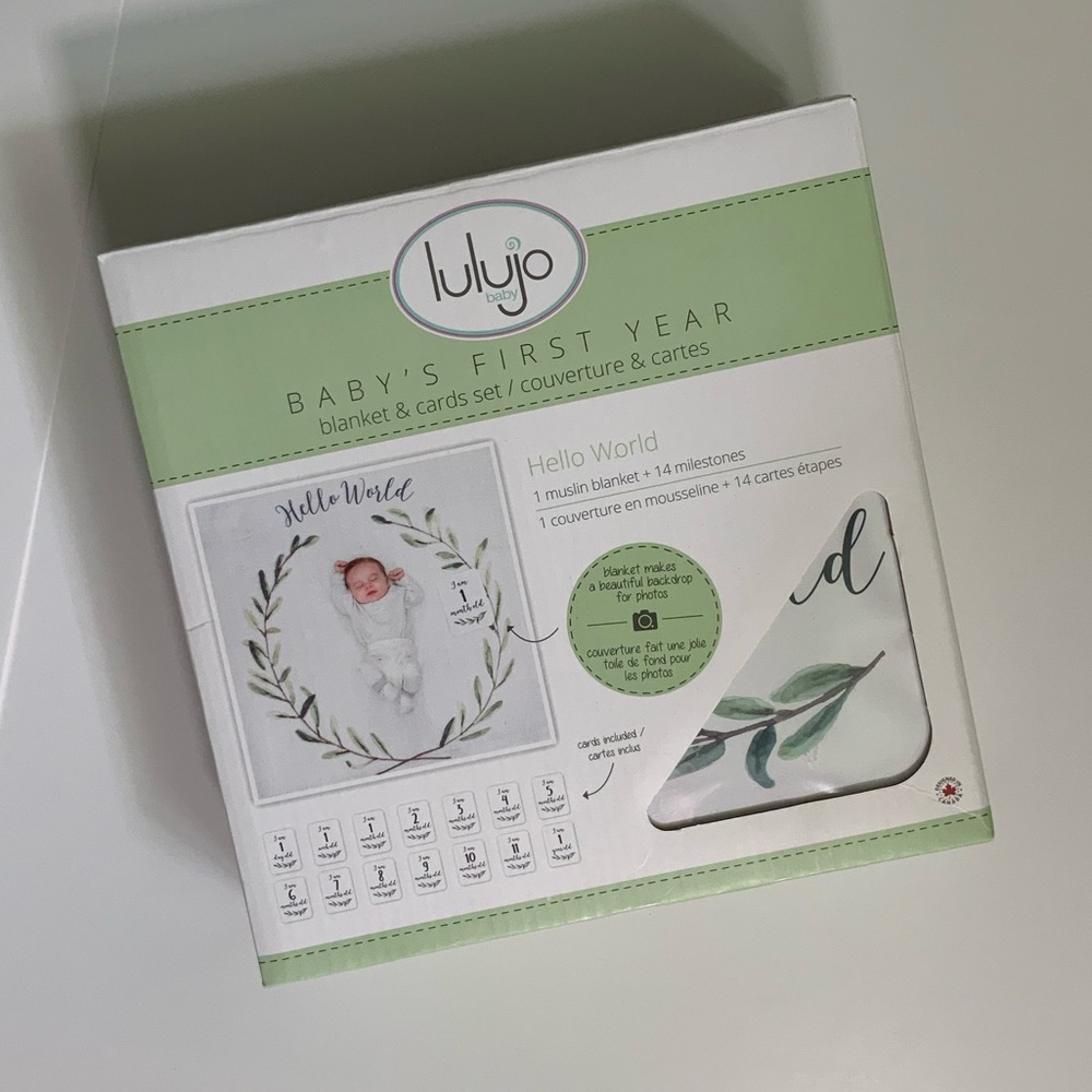 Lulujo Baby's First Year Blanket & Cards Set